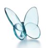 Farfalla Baccarat in cristallo turchese portafortuna