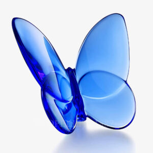 farfalla baccarat in cristallo blu