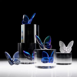farfalle baccarat portafortuna blu argento