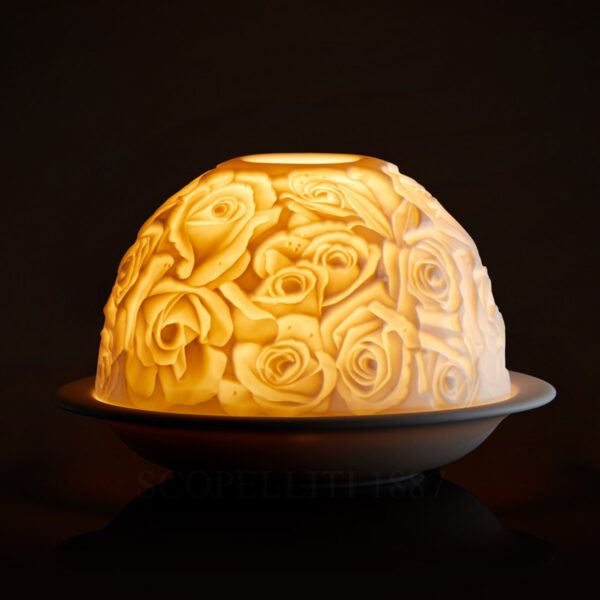 litofania le rose bernardaud luce accesa