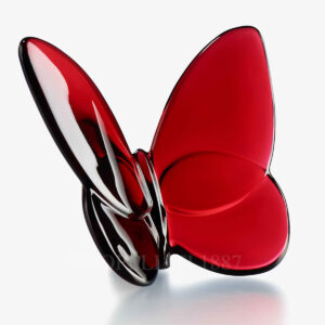 portafortuna papillon di baccarat colore rosso