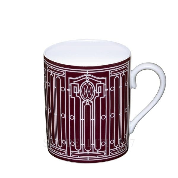 tazza mug in porcellana colore rosso 41131p h déco red, hermès