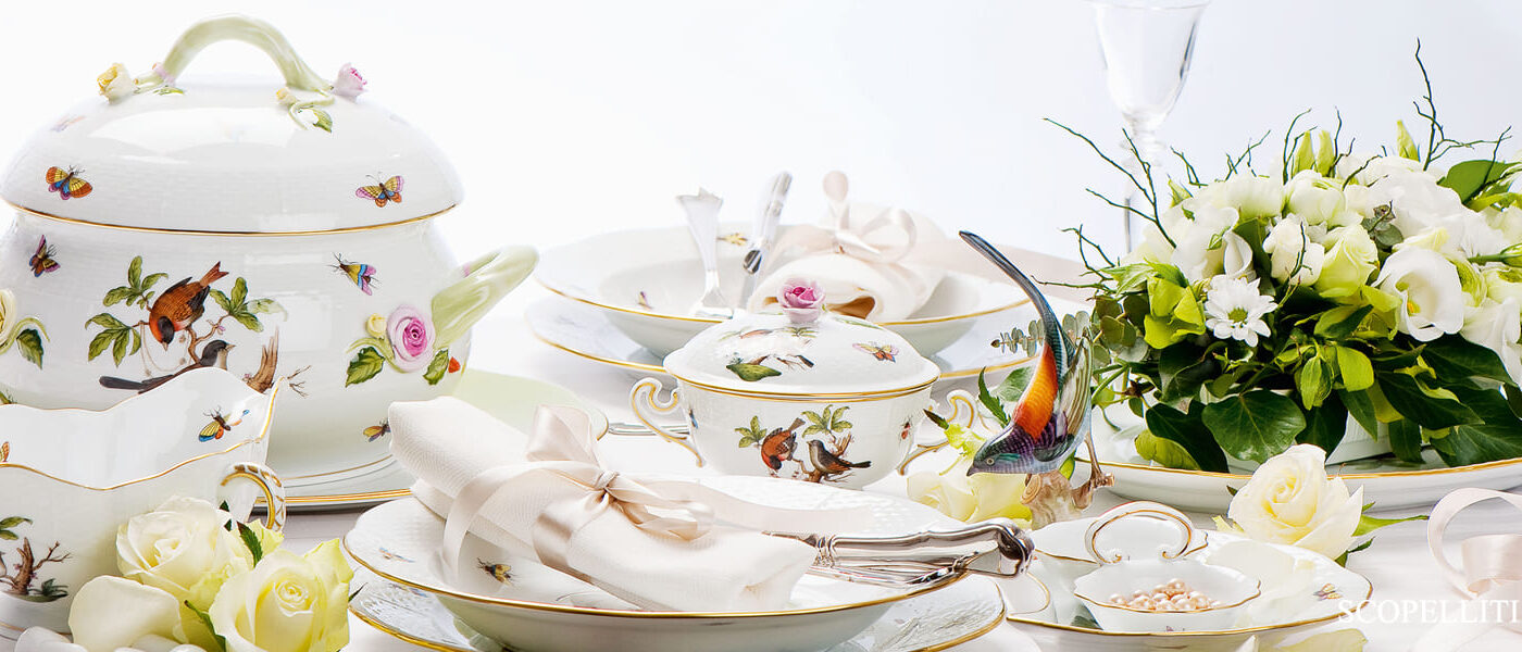 porcellane herend online decoro rothschild birds uccelli
