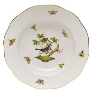 piatto fondo herend rothschild uccelli porcellana ungherese decorata a mano