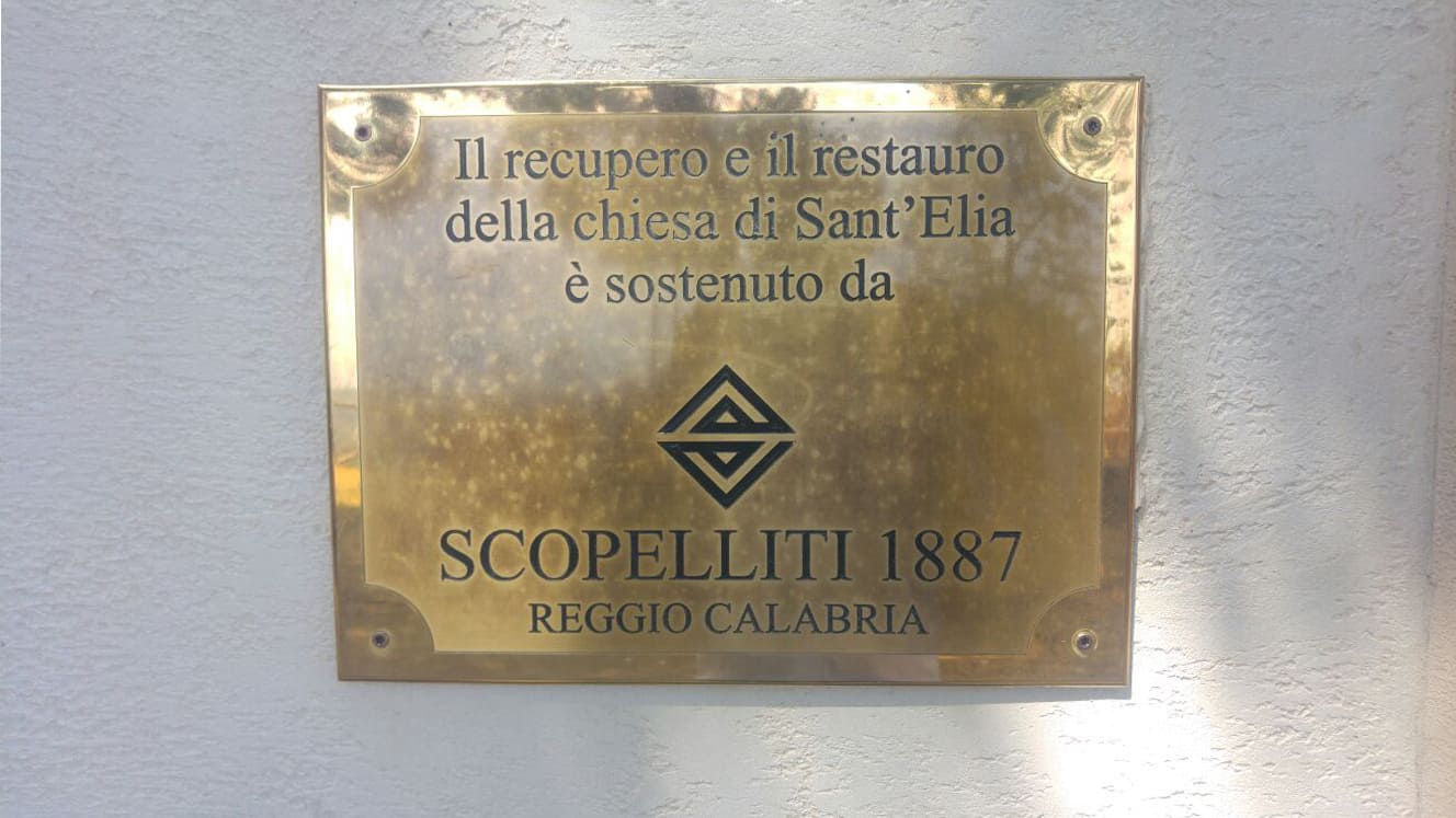 la targa della chiesetta di sant'elia di palmi