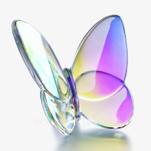 farfalla baccarat in cristallo iridescente portafortuna