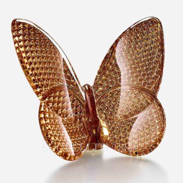 farfalla baccarat in cristallo oro diamante portafortuna
