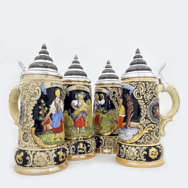 Collezione 4 Boccali Birra tedeschi in ceramica King edizione limitata