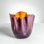 vaso venini fazzoletto indaco arancio