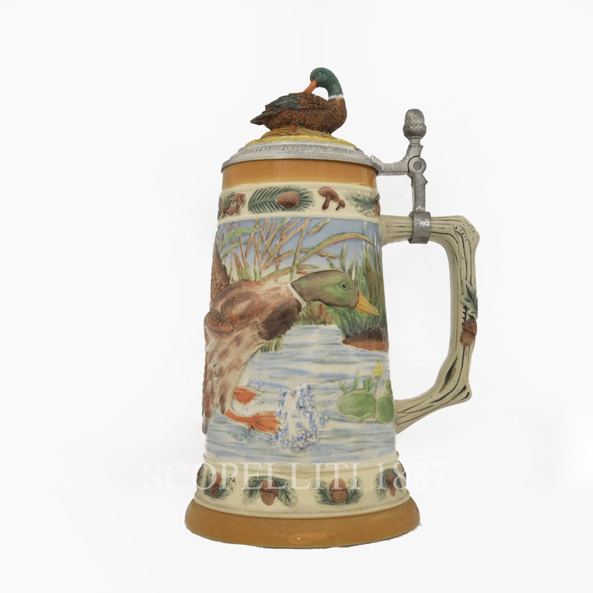 Amoy-Art Bicchieri Birra Boccale di Birra con Coperchio Regali Fatti a Mano Souvenirs Castello di Neuschwanstein Dipinto Sicurezza Alimentare Confezione Regalo 0.45 Litre