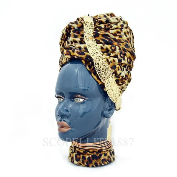 testa di moro donna con turbante in ceramica