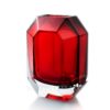Vaso Octogone rosso in cristallo Baccarat