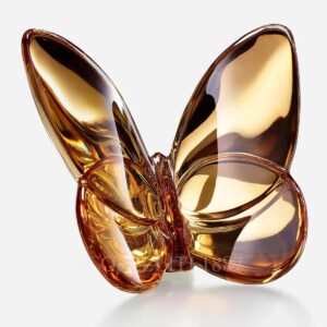farfalla baccarat in cristallo oro portafortuna