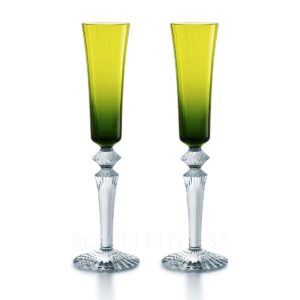 flute champagne mille nuits flutissimo verde muschio in cristallo baccarat