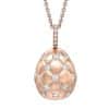 Collana con Uovo Fabergé Treillage in Oro Rosa 18k con Diamanti