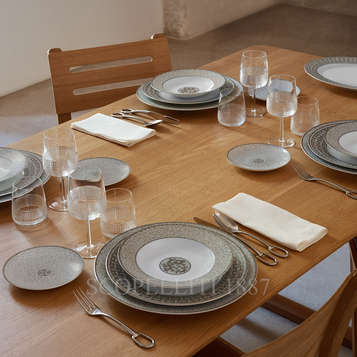 hermes dinnerware mosaique platinum