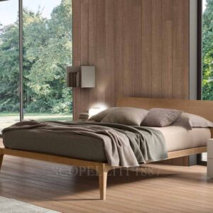 Morassutti letto matrimoniale in legno Zenit vista laterale