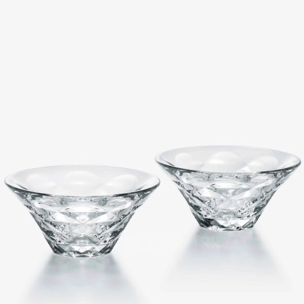 baccarat set di 2 ciotoline in cristallo swing