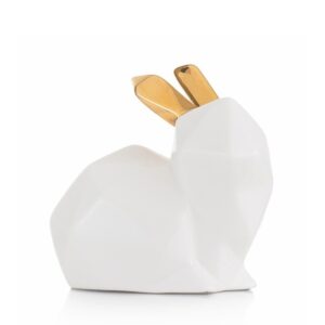 emò italia coniglietto in ceramica bianco