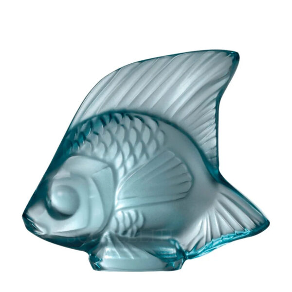 bomboniera pesce lalique in cristallo blu chiaro