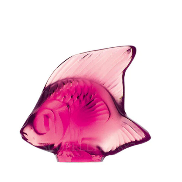 bomboniera pesce lalique in cristallo fuchsia