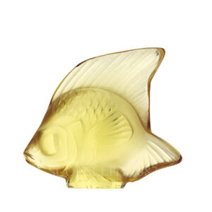 bomboniera pesce lalique in cristallo giallo