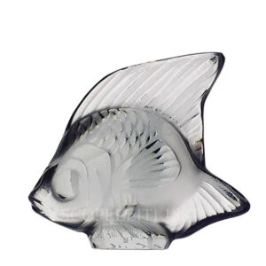 bomboniera pesce lalique in cristallo grigio