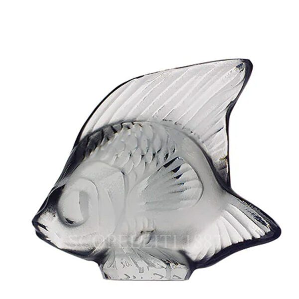 bomboniera pesce lalique in cristallo grigio