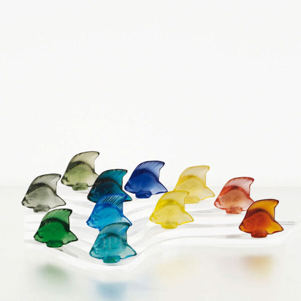 bomboniera pesce lalique in cristallo multicolor