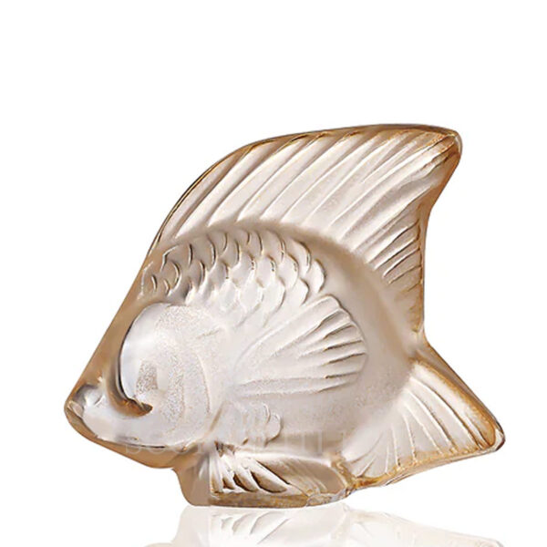 bomboniera pesce lalique in cristallo oro