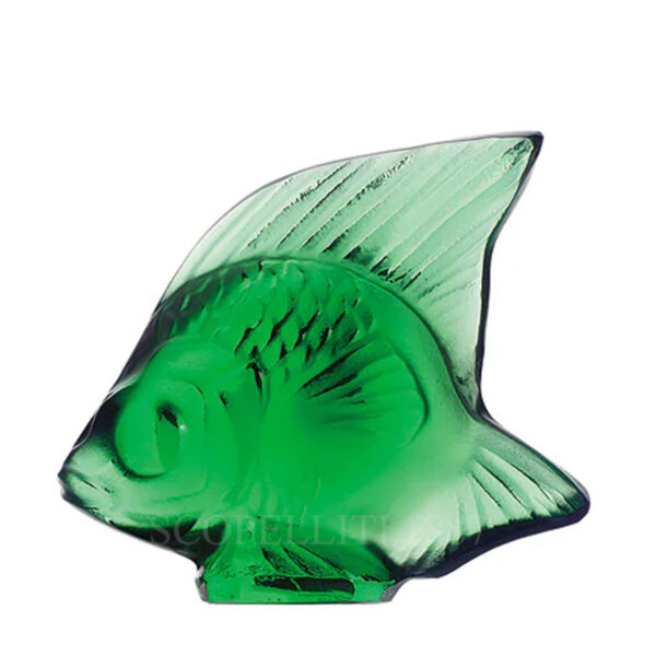bomboniera pesce lalique in cristallo verde
