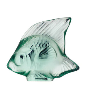 bomboniera pesce lalique in cristallo verde menta