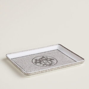 Hermès Mosaique Platino Vassoio Piccolo Bomboniera di lusso