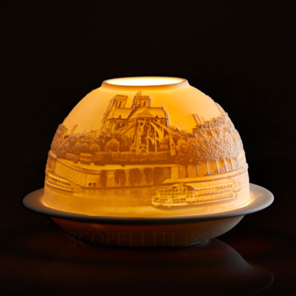 litofania parigi lungo la senna bernardaud notre dame