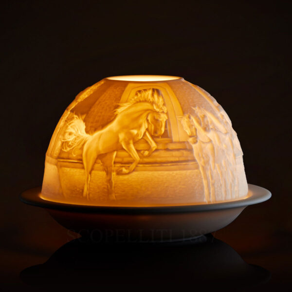 litofania sogna equestre bernardaud luce accesa