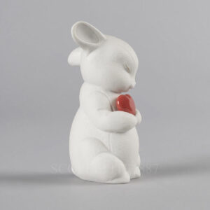 lladrò puffy coniglio generoso figurina coniglietto con cuore rosso