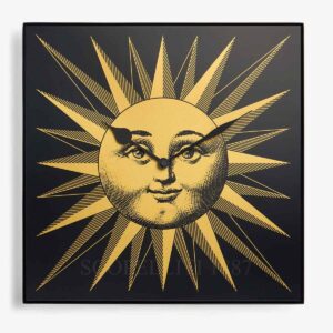 fornasetti orologio da parete grande sole oro